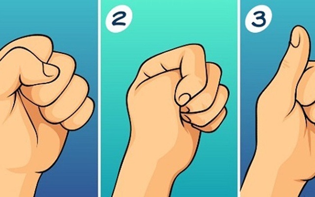 Nếu bạn nắm tay với lòng bàn tay hướng lên trên